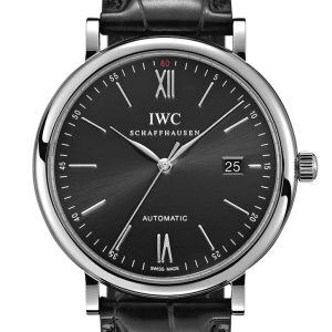 IWC Portofino on Strap 40 Black Dial Rose Gold Watch IW356502