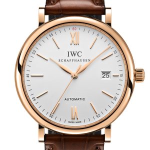 IWC Portofino on Strap 40 Silver Dial Rose Gold Watch IW356504