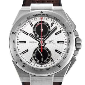 Iwc Ingenieur Silver Dial Chrono Leather Strap Automatic 45Mm Mens Watch Iw378505