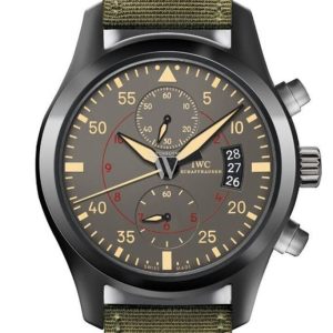 Iwc Pilots Anthracite Dial Chronograph Ceramic Titanium 46Mm Mens Watch Iw388002 Green