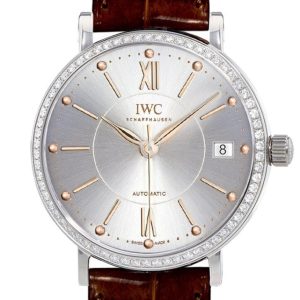 Iwc Portofino Automatic Silver Dial Diamond 37Mm Mens Watch Iw458103