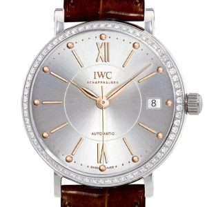 Iwc Portofino Automatic Silver Dial Diamond 37Mm Mens Watch Iw458103