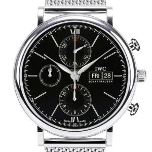 Iwc Portfonio Chronograph Automatic Black Dial Steel 42Mm Mens Watch Iw391010