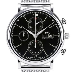 Iwc Portfonio Chronograph Automatic Black Dial Steel 42Mm Mens Watch Iw391010