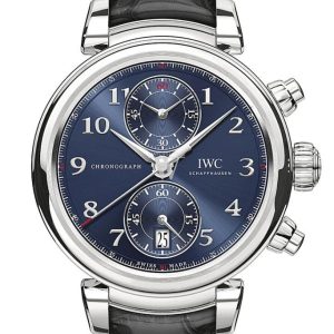Iwc Da Vinci Blue Dial Automatic Mens Chronograph Watch Iw393402