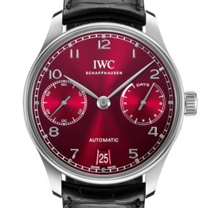 Iwc Portuguese 7 Day Power Reserve Burgundy Dial Stainless Steel Watch Iw500714