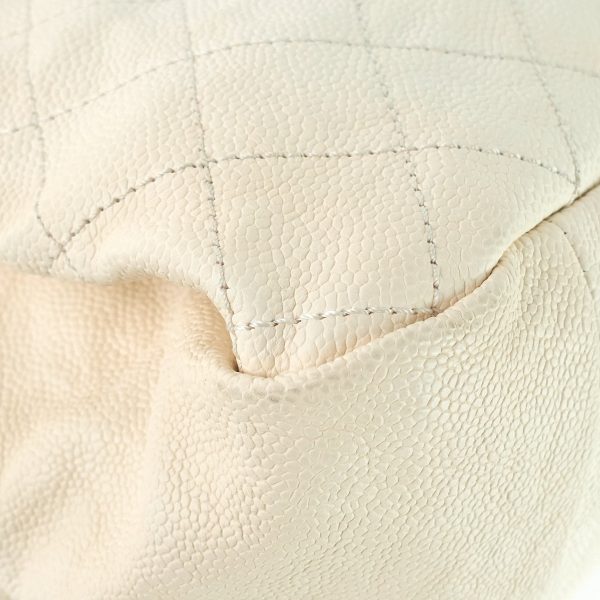 chic small matelassé caviar leather tote bag