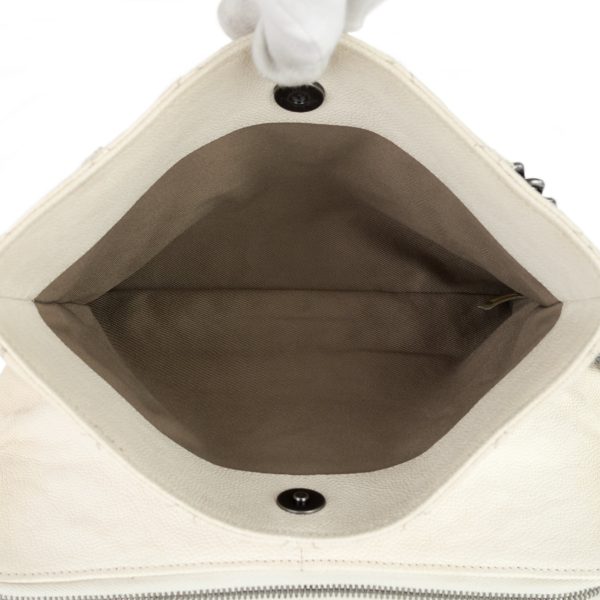 chic small matelassé caviar leather tote bag