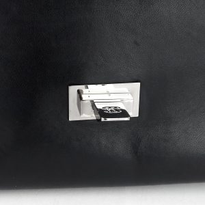 lambskin leather fliplock shoulder bag