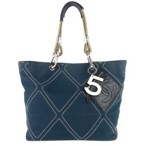 cruise line no. 5 medium quilted canvas shopping tote bag