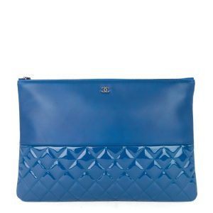 o case large lambskin and patent leather bag