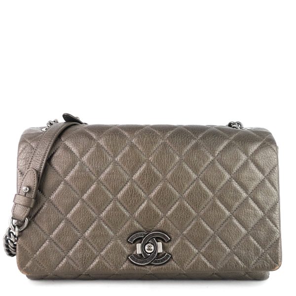 city rock large goatskin flap bag