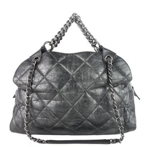 pondichery aged calfskin leather tote bag