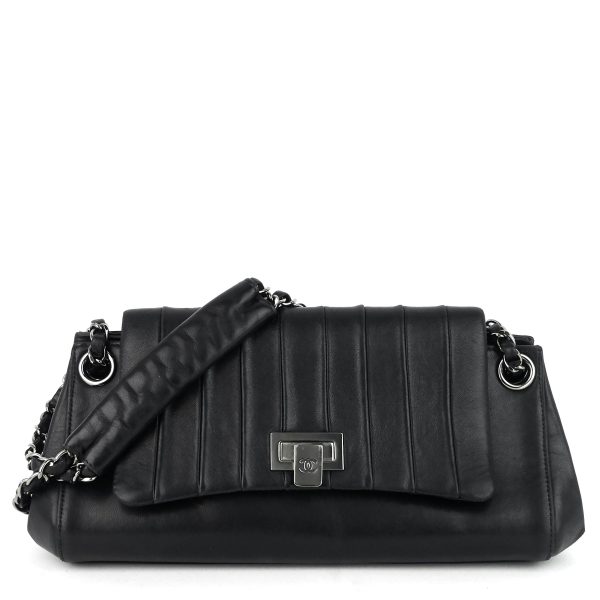 lambskin leather fliplock shoulder bag