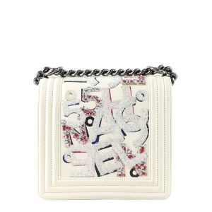 no 5 graffiti lambskin leather boy bag