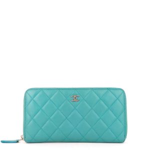 classic zip around large lambskin wallet