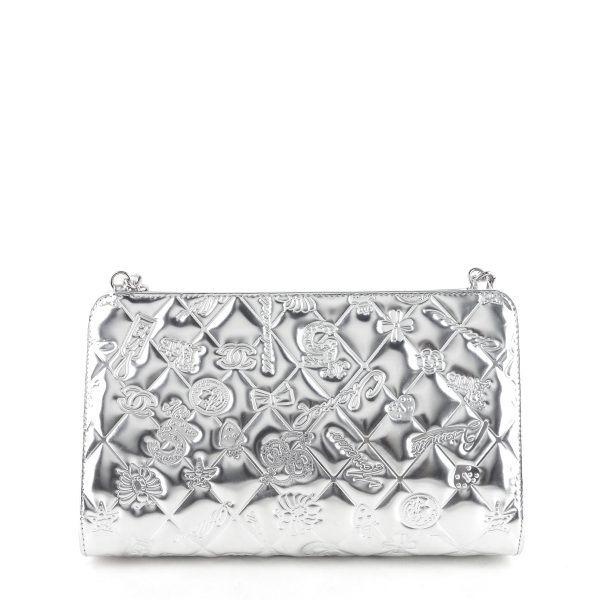lucky symbols patent leather handbag