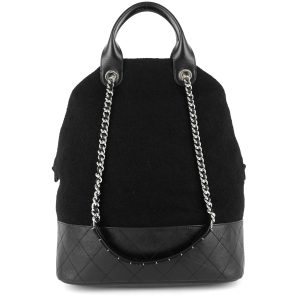 paris-hamburg embroidered wool and calfskin large shopping bag