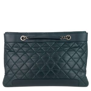 glazed calfskin leather shopping tote bag