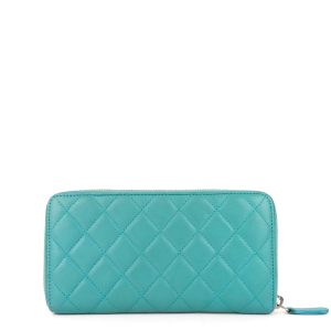 classic zip around large lambskin wallet