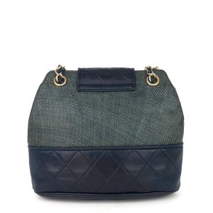 vintage woven raffia chain shoulder bag