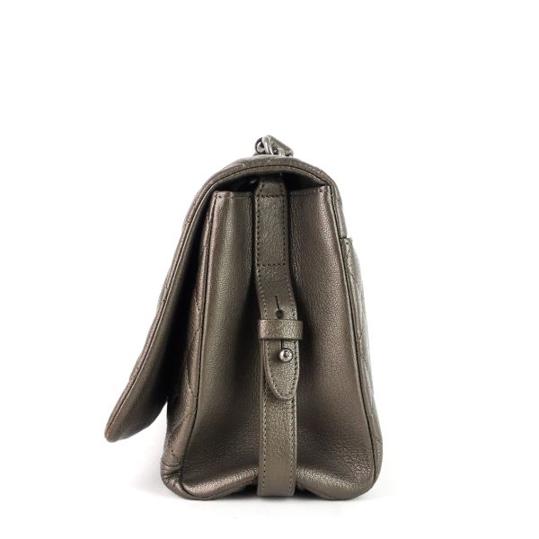 city rock large goatskin flap bag