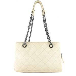 chic small matelassé caviar leather tote bag
