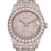 Rolex Pearlmaster 34 Diamond Pave Dial Bracelet 18K Rose Gold Watch 81405Rbr