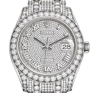 Rolex Pearlmaster 39 Diamond Pave Dial Bracelet White Gold Watch 86409Rbr