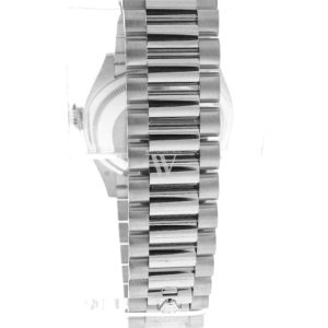 Rolex Day-Date 36 Fluted Bezel Diamond Paved Rainbow Sapphire Dial President Bracelet 128349Rbr