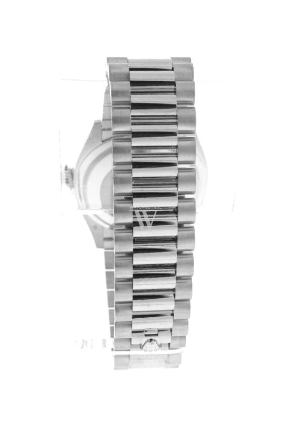 Rolex Day-Date 36 Fluted Bezel Diamond Paved Rainbow Sapphire Dial President Bracelet 128349Rbr