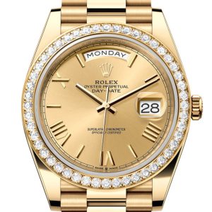 Rolex Day-Date 40 Champagne Roman Dial Yellow Gold President Men’s Watch 228348Rbr