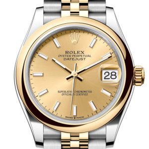 Rolex Datejust 31 Champagne Dial Yellow Gold Steel Jubilee Ladies Watch 278243 278243-0014