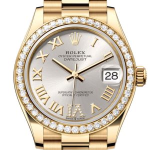 Rolex Datejust 31 Silver Roman Dial Diamond Bezel Yellow Gold Ladies Watch 278288Rbr 278288Rbr-0020