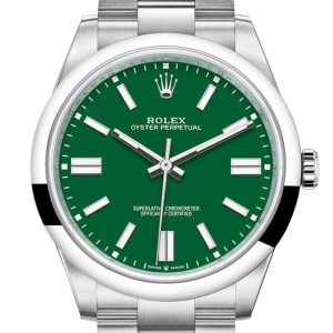 Rolex Oyster Perpetual 41 Green Dial Bracelet Watch 124300