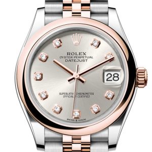 Rolex Datejust 31 Silver Diamond Dial Rose Gold Steel Jubilee Ladies Watch 278241 278241-0004