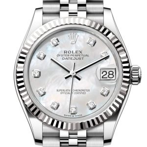 Rolex Datejust 31 Mother Of Pearl Diamond Dial Fluted Bezel Jubilee Ladies Watch 278274-0006