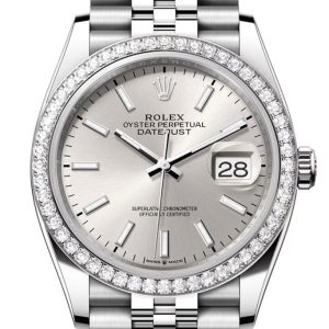 Rolex Datejust 36 Silver Dial Diamond Bezel Jubilee Watch 126284Rbr 126284Rbr-0005