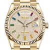 Rolex Day-Date 36 Diamond-Paved Diamond Dial 18K Yellow Gold Watch 128238