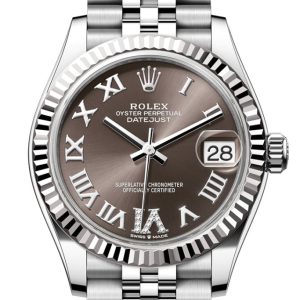 Rolex Datejust 31 Brown Roman Dial Fluted Bezel Jubilee Ladies Watch 278274 278274-0028