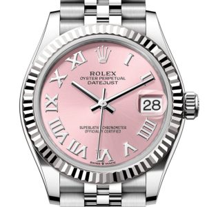 Rolex Datejust 31 Pink Roman Fluted Bezel Jubilee Ladies Watch 278274 278274-0020