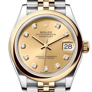 Rolex Datejust 31 Champagne Diamond Dial Yellow Gold Steel Jubilee Ladies Watch 278243 278243-0026