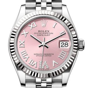 Rolex Datejust 31 Pink Roman Diamond On 6 Dial Fluted Bezel Jubilee Ladies Watch 278274 278274-0024