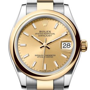 Rolex Datejust 31 Champagne Dial Yellow Gold Steel Ladies Watch 278243 278243-0013
