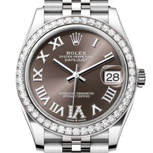 Rolex Datejust 31 Dark Grey Roman Diamond Dial Jubilee Ladies Watch 278384Rbr 278384Rbr-0032