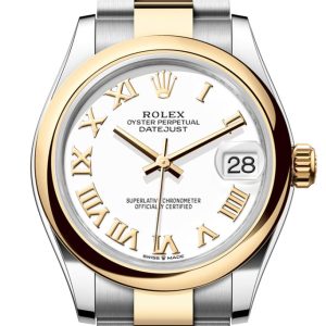 Rolex Datejust 31 White Roman Dial Yellow Gold Steel Ladies Watch 278243 278243-0001