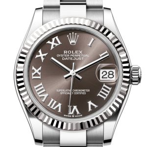 Rolex Datejust 31 Brown Roman Dial Fluted Bezel Ladies Watch 278274 278274-0021