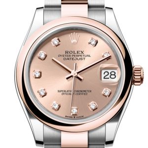 Rolex Datejust 31 Rose Colour Diamond Dial Gold Steel Ladies Watch 278241 278241-0023