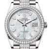 Rolex Day Date 40 White Mop Diamond Dial Bezel Gold President Bracelet 128349Rbr Watch