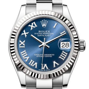 Rolex Datejust 31 Blue Roman Dial Fluted Bezel Ladies Watch 278274 278274-0033